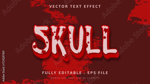 Grunge Horror Skull Editable Text Effect Design Template