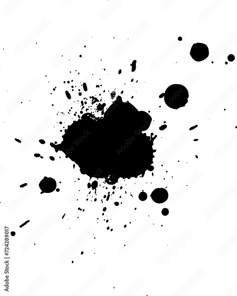 black ink dropped splash splatter on white background black ink dropped splash splatter on white background