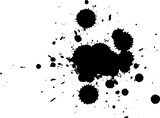 black watercolor dropped splatter splash on white background