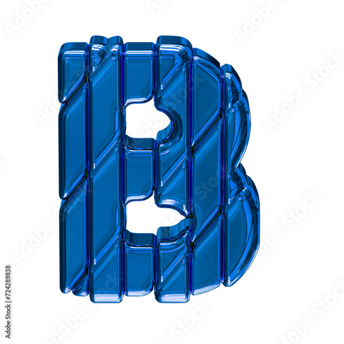 Blue symbol in a frame. letter b