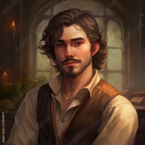 Fantasy Game Character Avatar Art Painted Style NPC Merchant 02