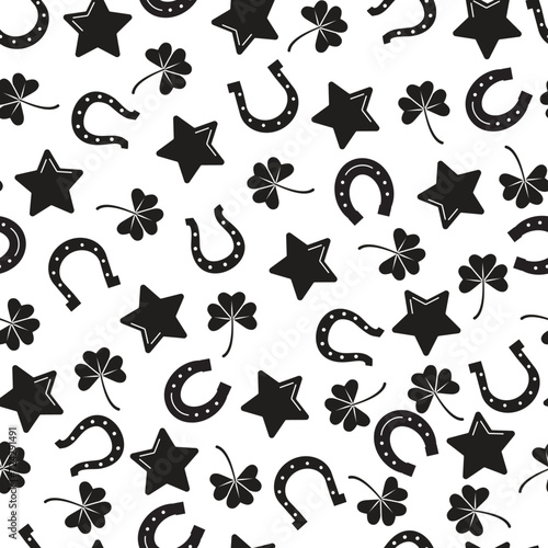 Black Saint Patrick's Seamless Pattern 1