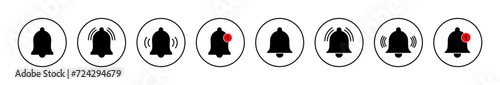 Bell icon vector. Notification sign and symbol for web site design