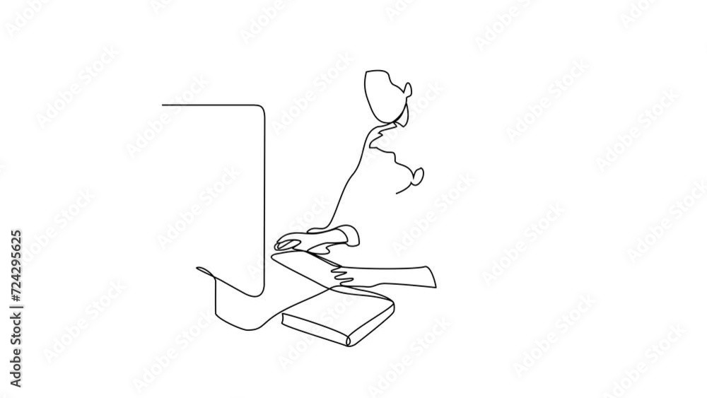 Animated self drawing of a student is studying with a teacher who teaches mathematics in video illustration. Student activity with the teacher illustration in simple linear style video design concept. Animated self drawing of a student is studying with a teacher who teaches mathematics in video illustration. Student activity with the teacher illustration in simple linear style video design concept.