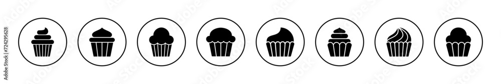 Cup cake icon vector. Cup cake sign and symbol Cup cake icon vector. Cup cake sign and symbol