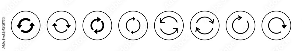 Refresh icon vector. Reload sign and symbol. Update icon. Refresh icon vector. Reload sign and symbol. Update icon.