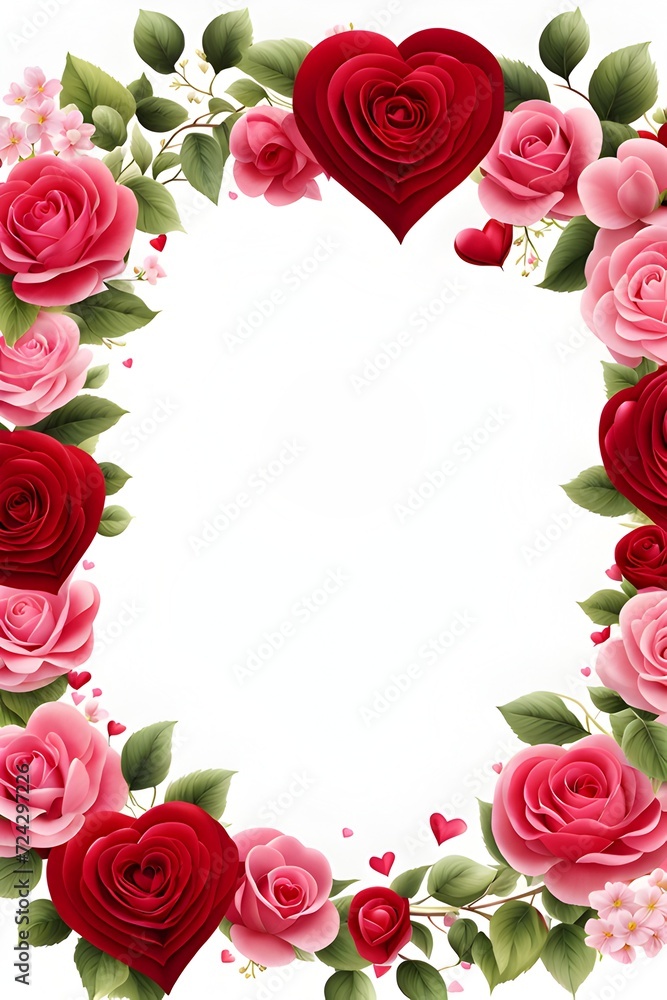 Love Valentine Border Frame Illustration Generative Ai Love Valentine Border Frame Illustration Generative Ai