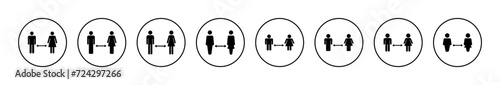 Social distancing vector. social distance sign and symbol. self quarantine sign