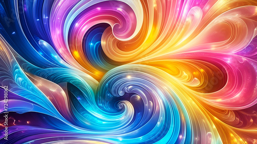 Abstract Texture Computer Wallpaper and Background with Waves and Curves in Vivid Colors. Artistic Pattern Design for tablet  Romantic Hue  Elegant Gloss  Vibrant Sheen  Spiral  Twirl  Vortex