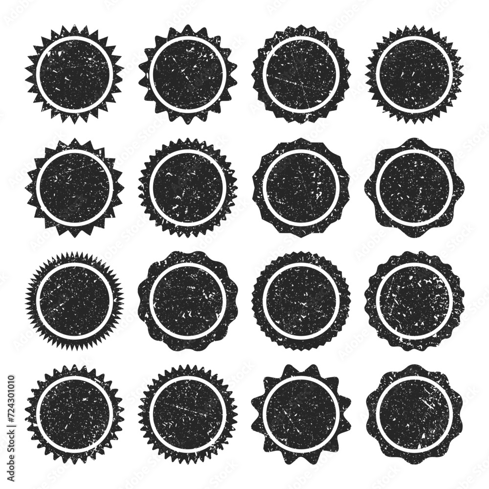 Post stamps, labels and badges. Grunge imprints and postmarks. Brown vintage circle postcard watermarks. Used envelope design elements. Vector illustration Post stamps, labels and badges. Grunge imprints and postmarks. Brown vintage circle postcard watermarks. Used envelope design elements. Vector illustration