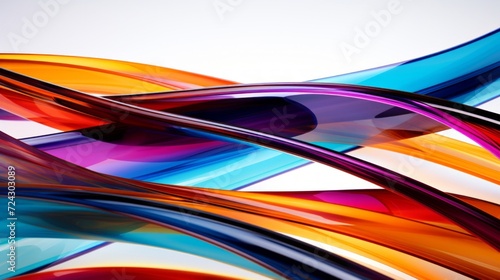 Sleek and glossy abstract wavy lines flowing in a rainbow of vibrant colors for a dynamic look.