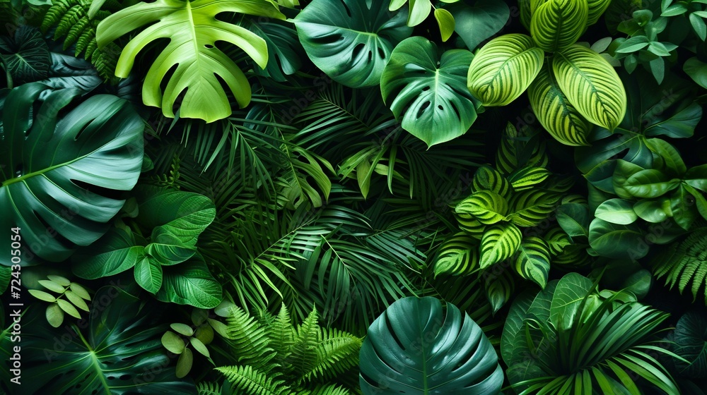 Tropical Rainforest Foliage. Generative ai