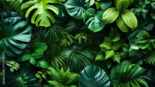 Tropical Rainforest Foliage. Generative ai