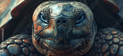 Majestic Galapagos Tortoise Portrait. Generative ai