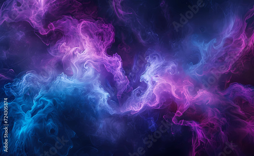 black background with purple and blue smoke in the sky