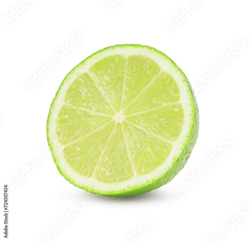 Half of fresh lime isolated on white