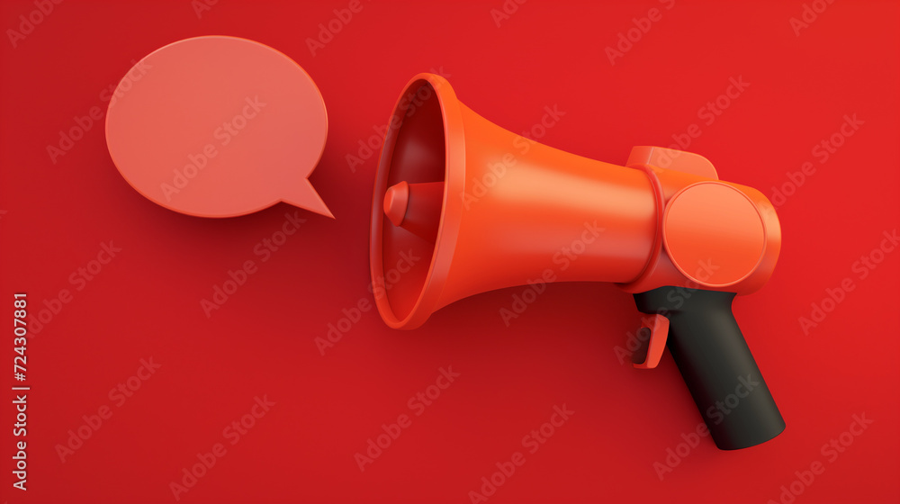 Megaphone with empty speech bubble