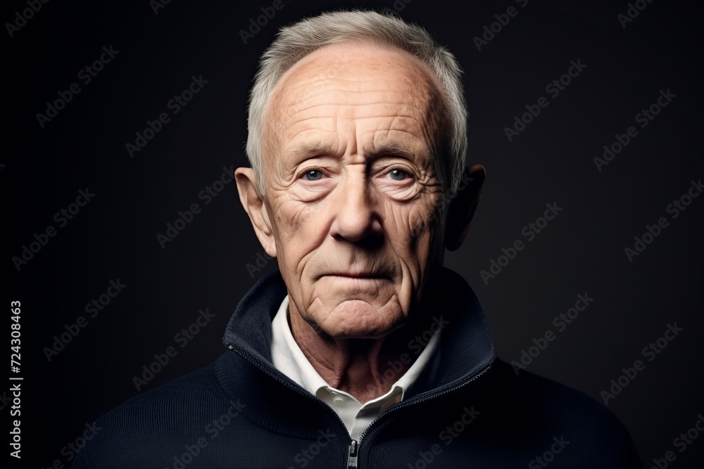 Portrait of an elderly man. Studio shot over dark background. Portrait of an elderly man. Studio shot over dark background.