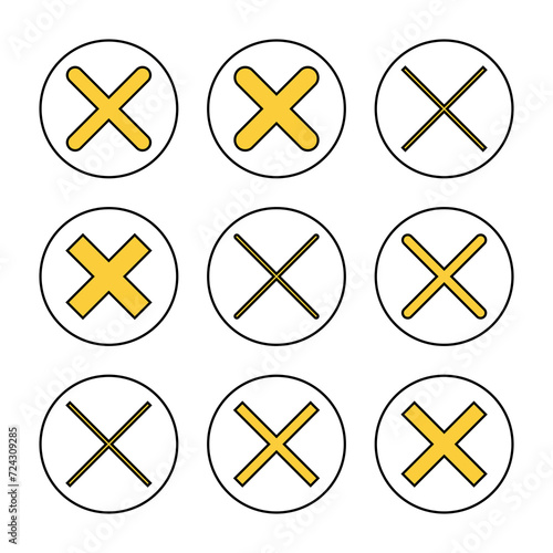 Close icon set vector. Delete sign and symbol. cross sign