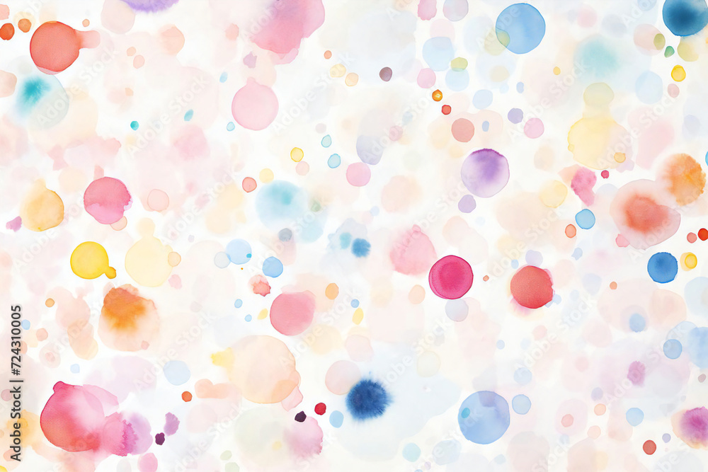 Cute and colorful background material painted with watercolors, Generative AI