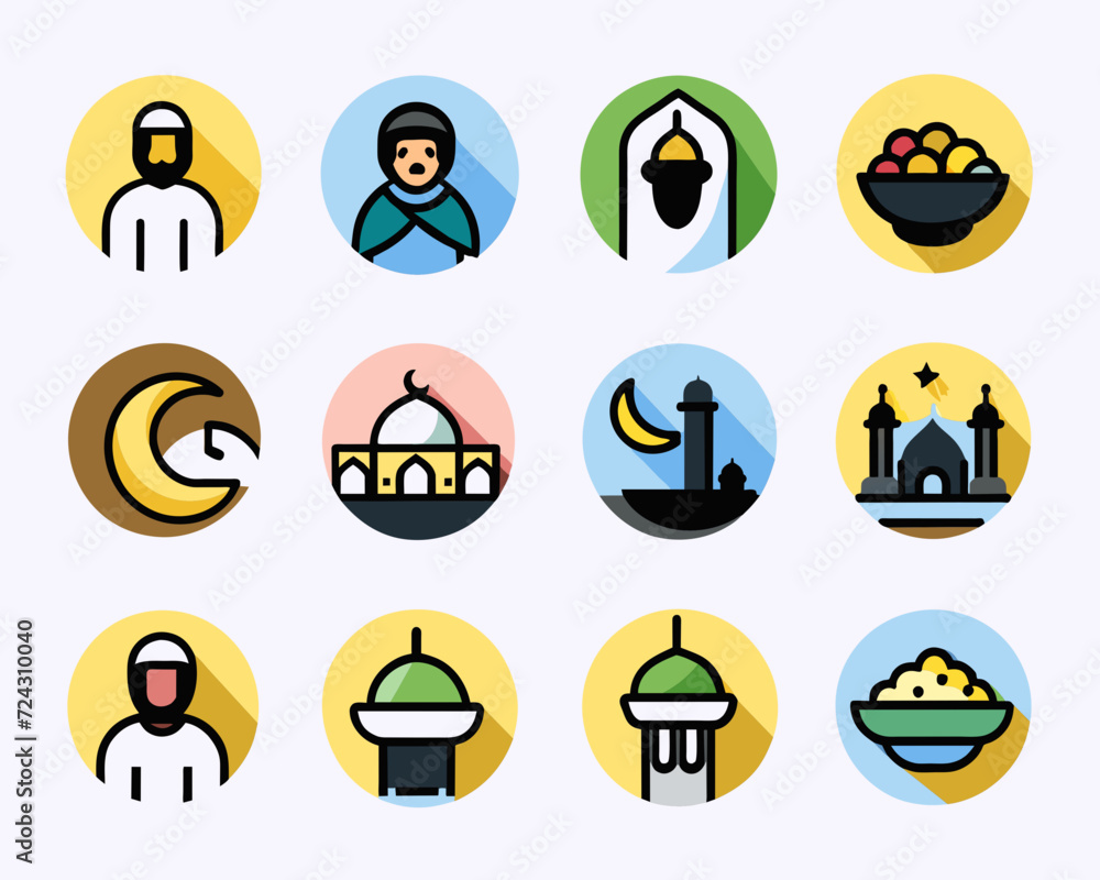 Fototapeta premium icon set food and ramadhan theme