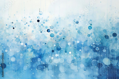 Beautiful blue watercolor background material, Generative AI