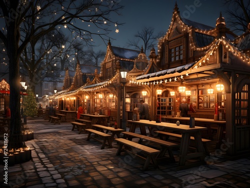 Christmas fair in the old town of Gdansk, Poland.