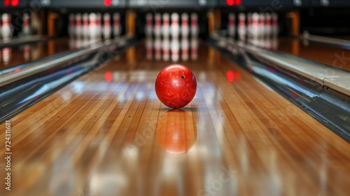 Bowling Ball on Bowling Alley Line