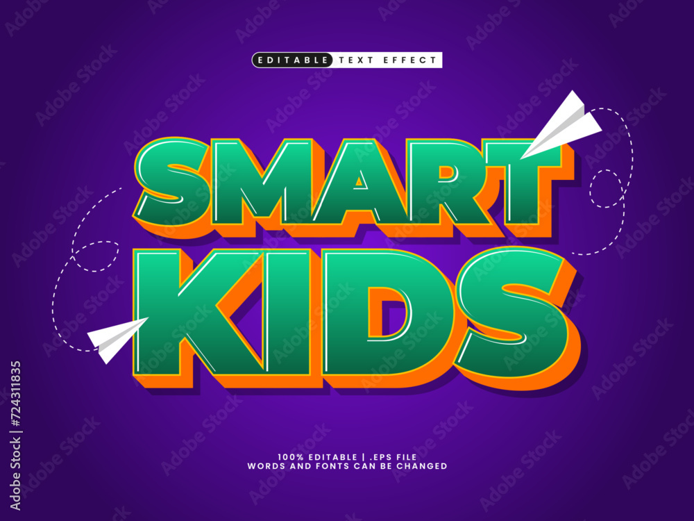 editable text effect smart kids suitable for a headline promotion