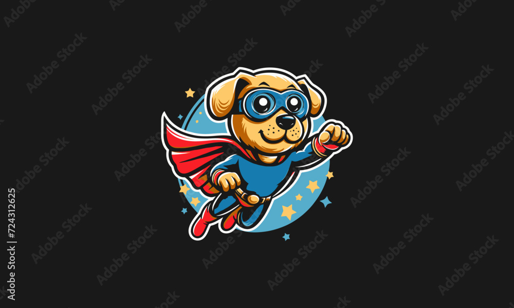 dog wearing uniform super hero vector mascot design