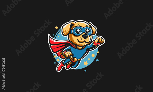 dog wearing uniform super hero vector mascot design