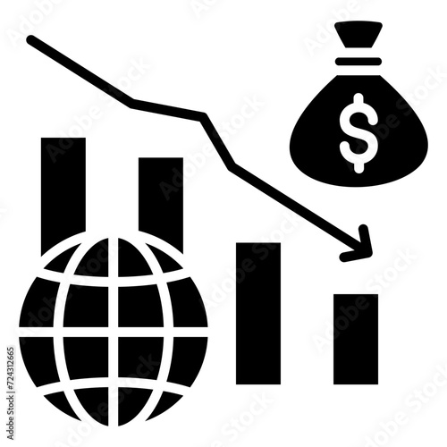 Economic Downturn Icon Element For Design