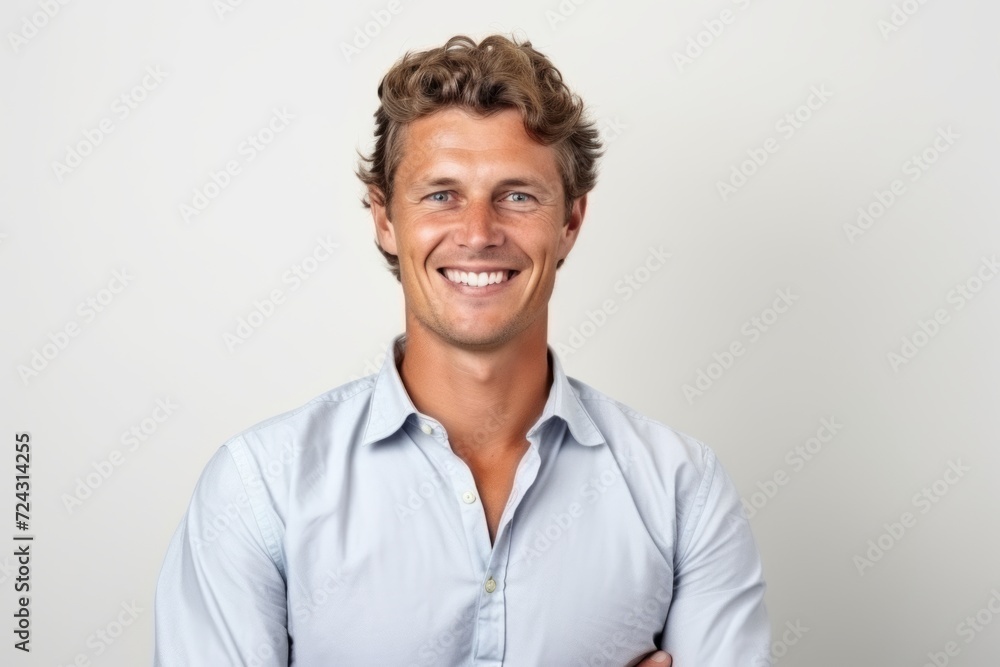 Portrait of a handsome young man smiling at the camera with his arms crossed Portrait of a handsome young man smiling at the camera with his arms crossed