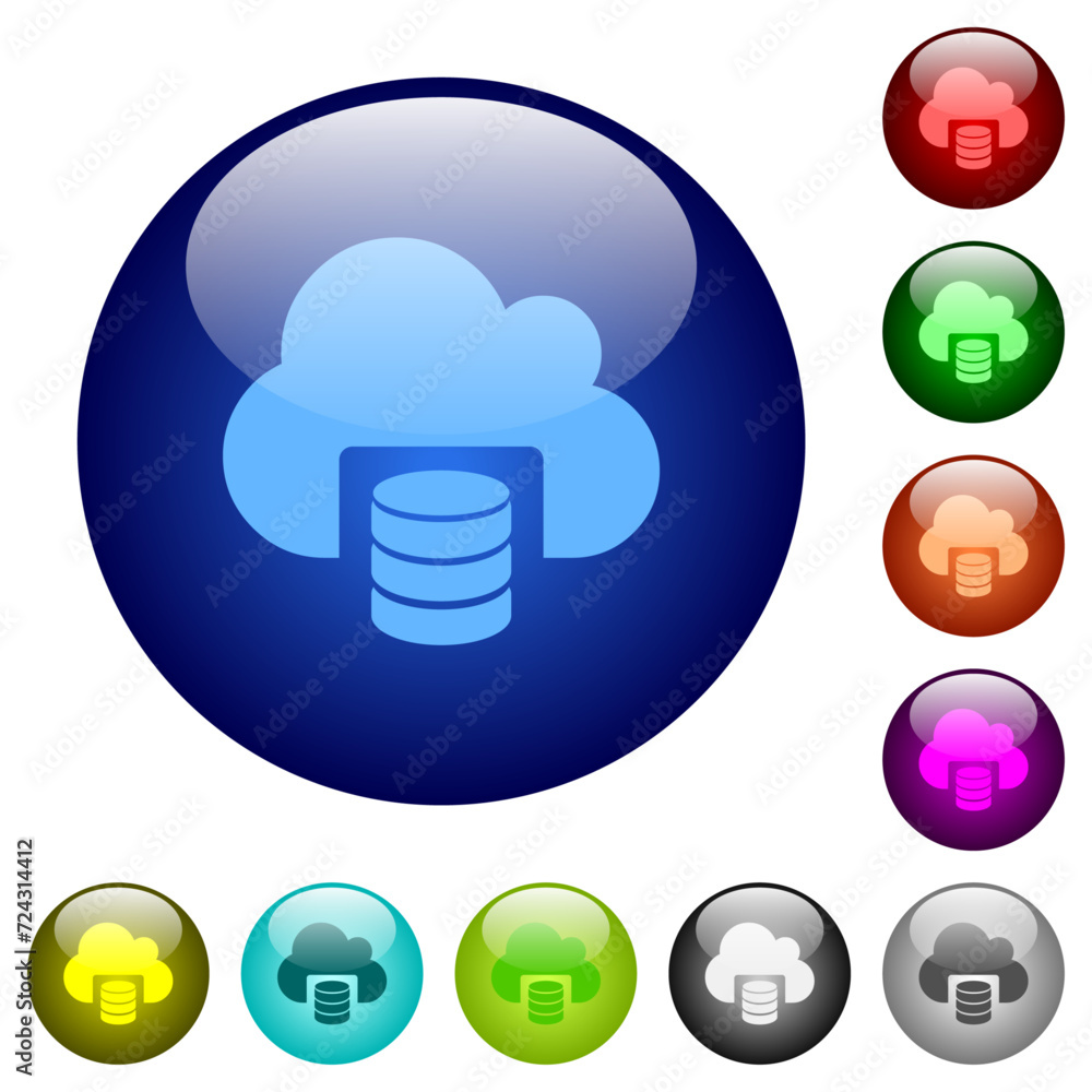 Cloud database color glass buttons Cloud database color glass buttons