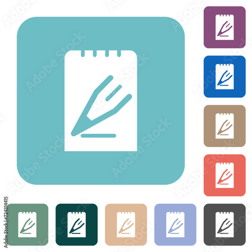 Edit note solid rounded square flat icons