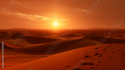 a sunset in the middle of sand dunes