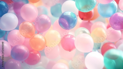 Colorful balloons background, pastel color. New born concept.
