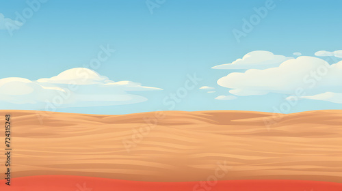 an animated desert with a few clouds above