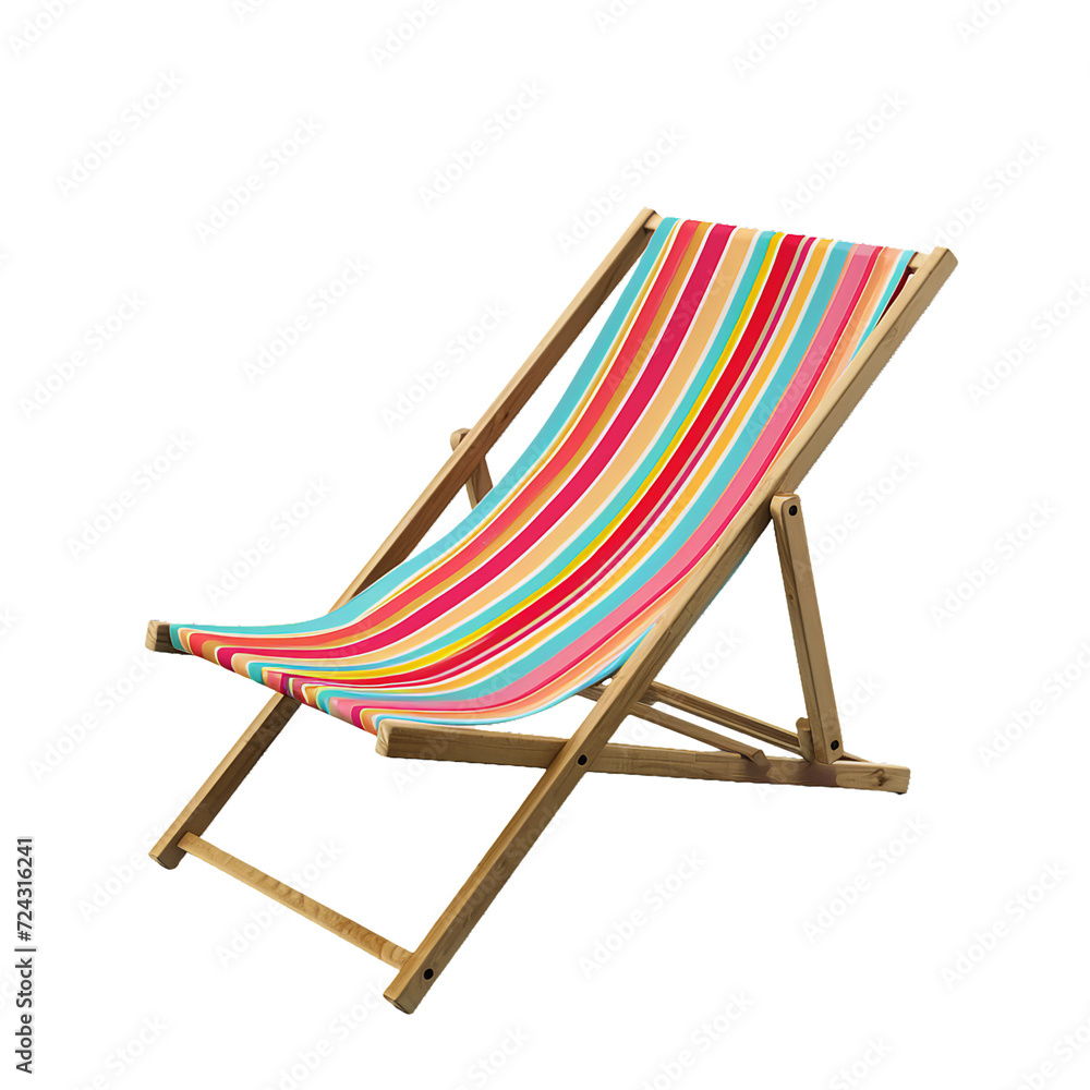 Beach chair, isolated PNG object
