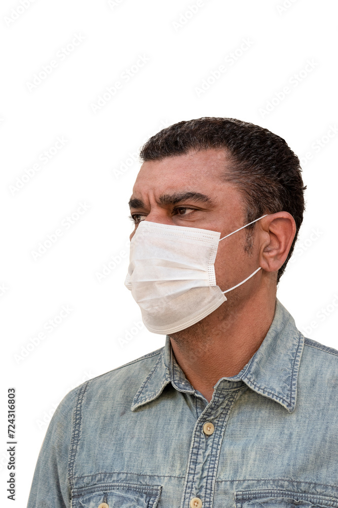 Close up face of teenage guy with wearing medical mask. Close up face of teenage guy with wearing medical mask.