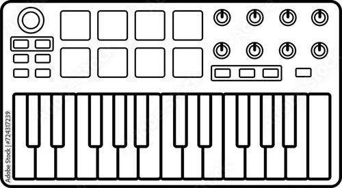 MIDI Controller Outline Vector Illustration
