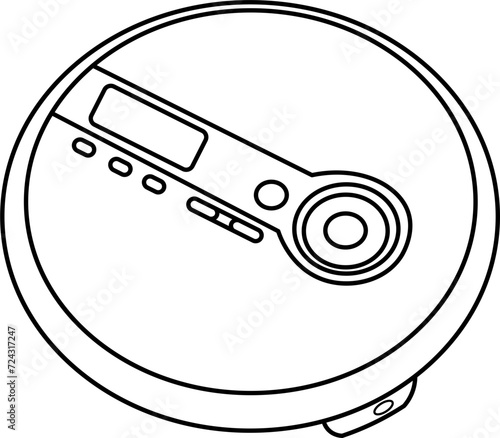 CD Player Outline Vector Illustration
