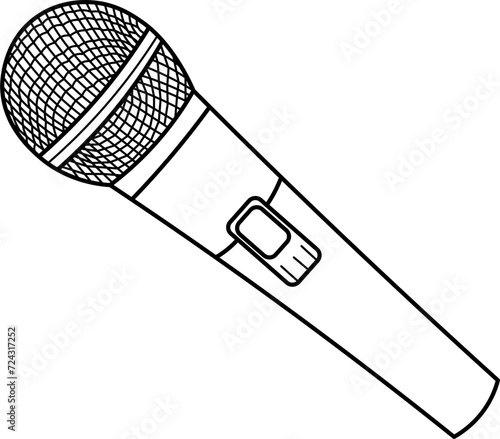 Microphone Outline Vector Illustration