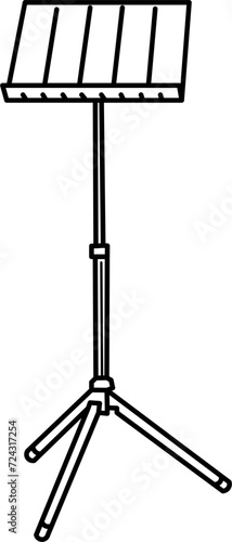 Music Stand Outline Vector Illustration