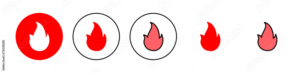 Fire icon set illustration. fire sign and symbol Fire icon set illustration. fire sign and symbol