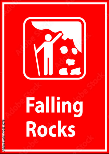 Campground Sign, Park Sign and Guide Sign, Falling Rocks