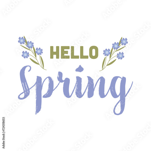 Text HELLO, SPRING and flow...