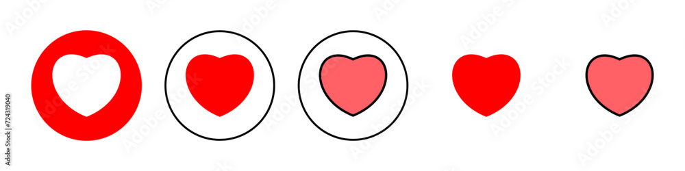 Love icon set illustration. Heart sign and symbol. Like icon vector. Love icon set illustration. Heart sign and symbol. Like icon vector.