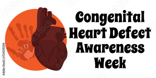 Congenital Heart Defect Awareness Week, simple horizontal banner or poster on the topic of health