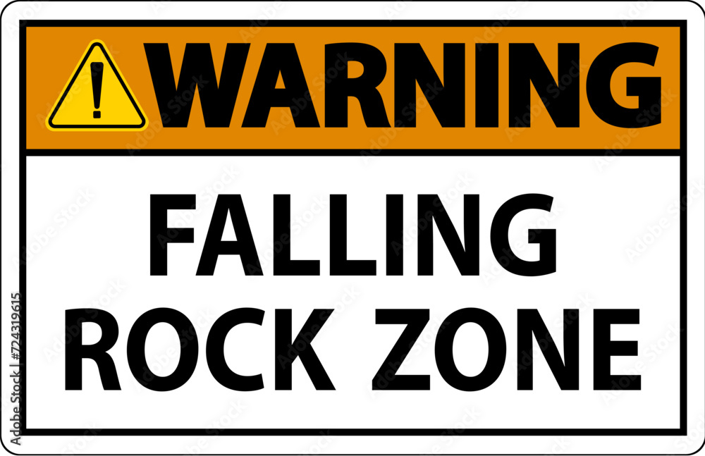 Obraz premium Warning Sign, Falling Rock Zone